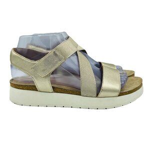 Hush Puppies Shoes Womens Size 7.5 Gold Scout Sandals Strappy Comfort Bounce